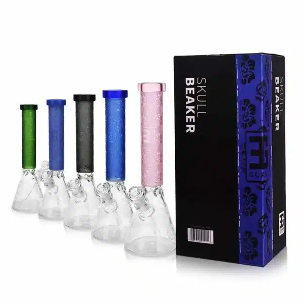 Beaker Bongs EG-06 Skull Flower Borosilicate Glass 7mm Buy
