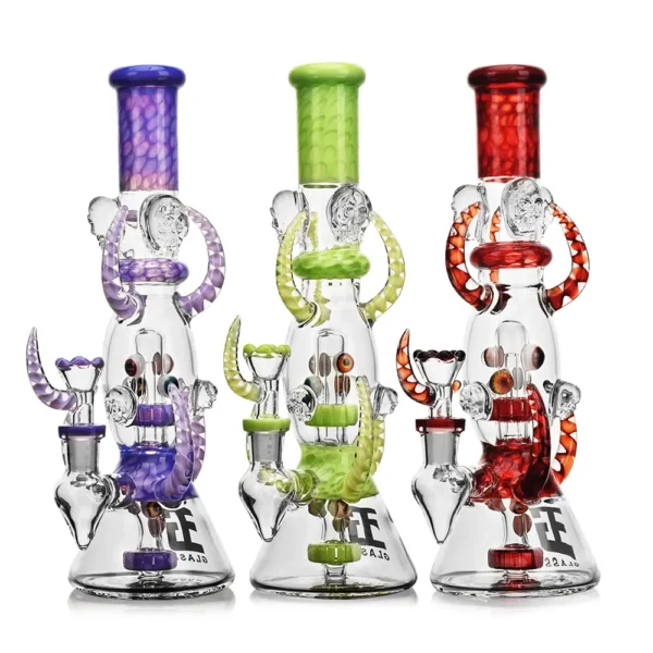 Beaker Bongs Evil Skull Eyes Beaker Pipe 11in Glass Order