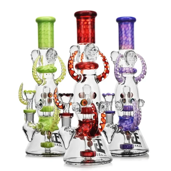Beaker Bongs Evil Skull Eyes Beaker Pipe 11in Glass Order