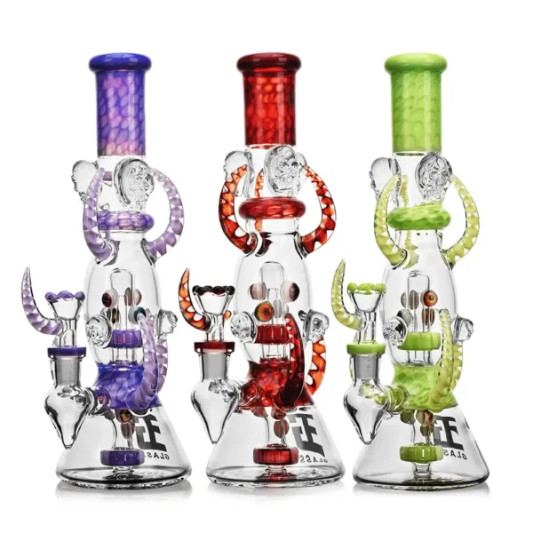 Beaker Bongs Evil Skull Eyes Beaker Pipe 11in Glass Order