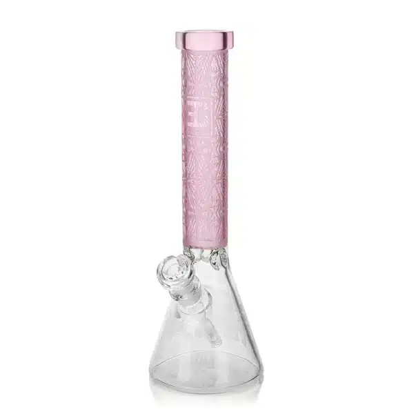 Beaker Bongs Slyme Leaf Borosilicate Glass EG-05 14Inch