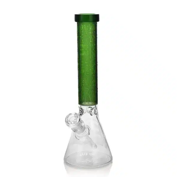 Beaker Bongs Slyme Leaf Borosilicate Glass EG-05 14Inch