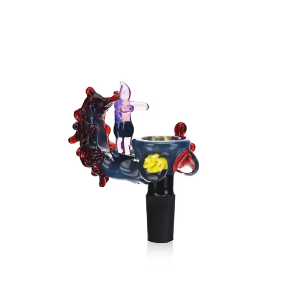 Bong Bowls & Slides Borosilicate EGB46 Surfing Handle Glass 14mm (9) EG Surfing Handle Glass Bong Bowl