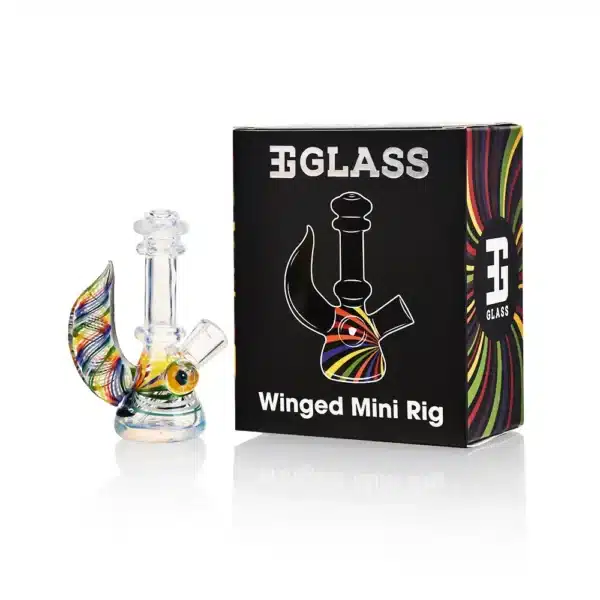 Dab Oil Rigs Colorful Winged One Piece Borosilicate Glass Dab Oil Rigs Colorful Winged One Piece Borosilicate Glass