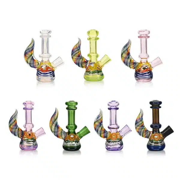 Dab Oil Rigs Colorful Winged One Piece Borosilicate Glasss (9) Dab Oil Rigs Colorful Winged One Piece Borosilicate Glass