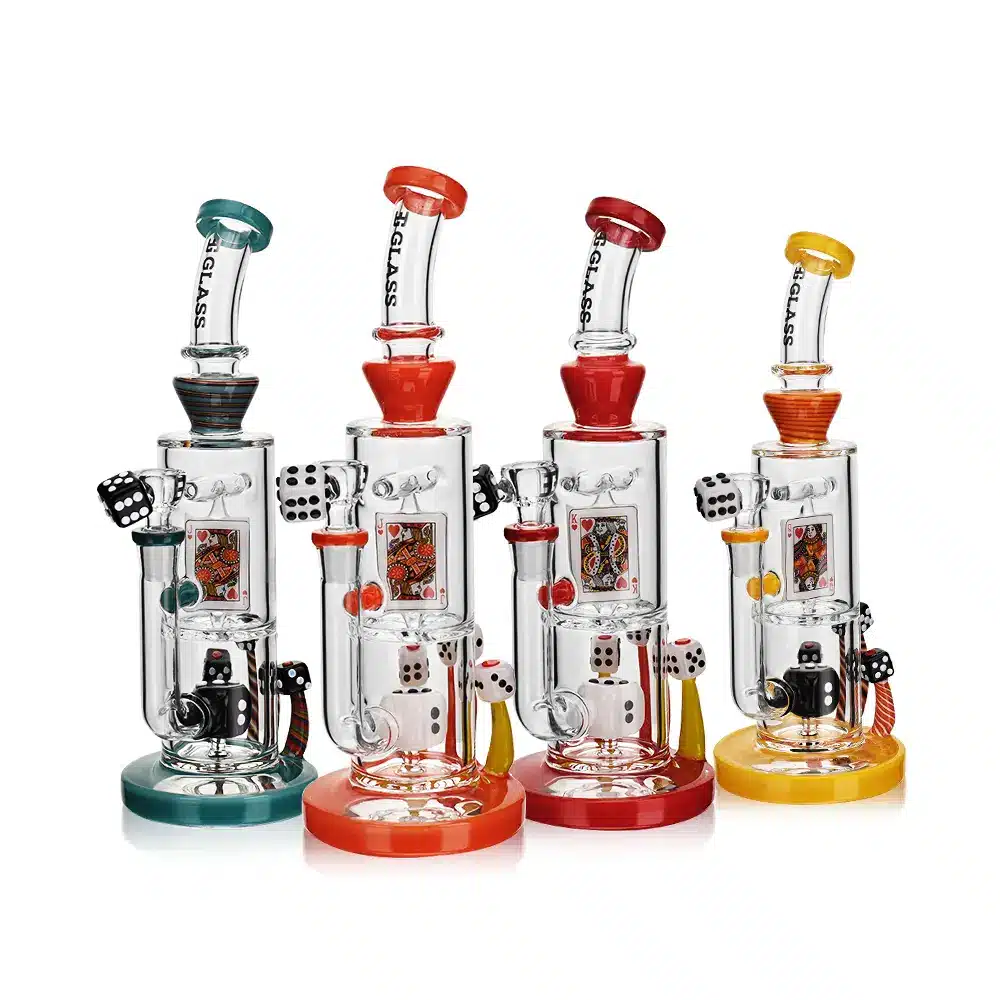 Dab Oil Rigs EG-88 Spinning Poker Face Dab Rig Glass Store