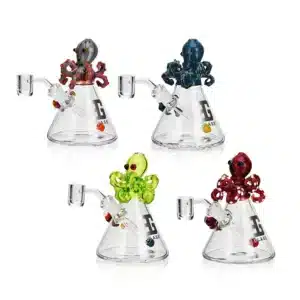 Dab Oil Rigs Mini Octopus Head 5.3 in Borosilicate Glass Top