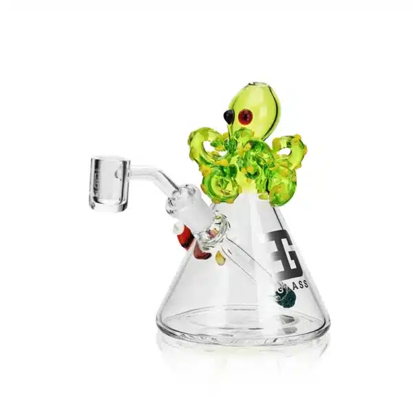 Dab Oil Rigs Mini Octopus Head 5.3 in Borosilicate Glass Top