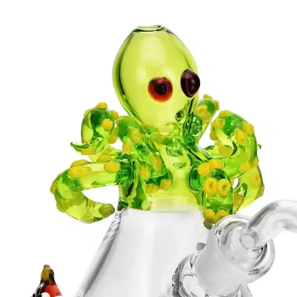 Dab Oil Rigs Mini Octopus Head 5.3 in Borosilicate Glass Top