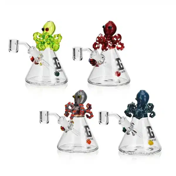 Dab Oil Rigs Mini Octopus Head 5.3 in Borosilicate Glass Top
