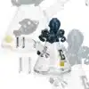 Dab Oil Rigs Mini Octopus Head 5.3 in Borosilicate Glass Top