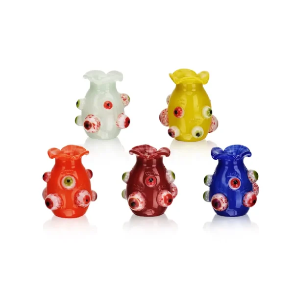 Glass Jar Bongs Borosilicate Glass 2.8Inch Monster Eyeballs (5) EG Monster Eyeballs Glass Jar