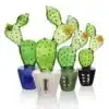 Hand Pipe Bonsai Series Trans Prickly Pear Pot Glass 6.5inch