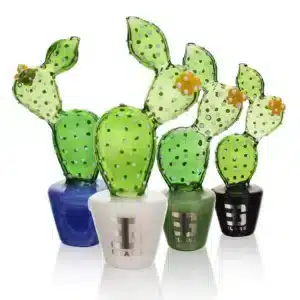 Hand Pipe Bonsai Series Trans Prickly Pear Pot Glass 6.5inch