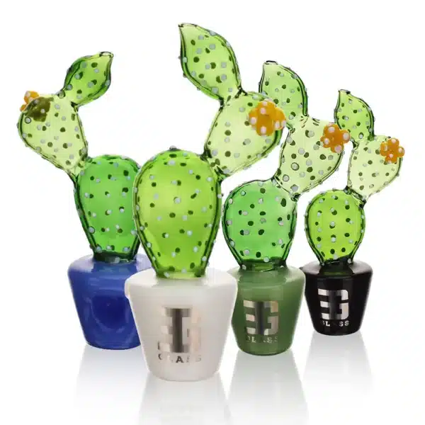 Hand Pipe Bonsai Series Trans Prickly Pear Pot Glass 6.5inch