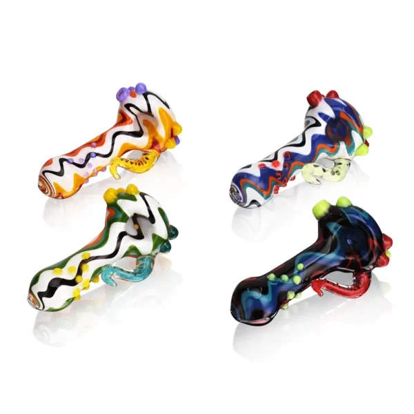 Hand Pipe Borosilicate Glass EGH02 4.13Inch Twisted Horn