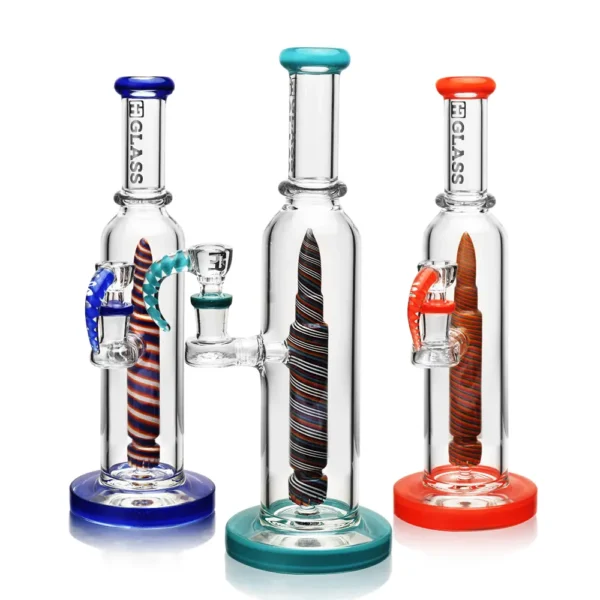Straight Tube Bongs EG-35 Wig Wag Bullet Tube Glass 11.5 in