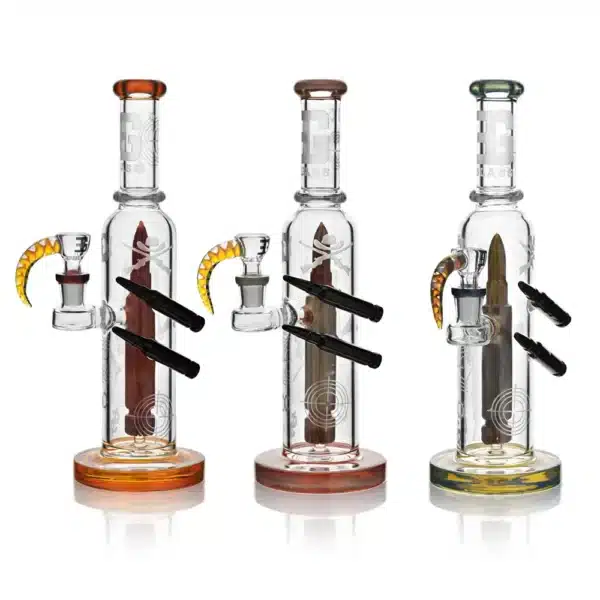 Straight Tube Bongs Glass 11.5In Dual Bullet Water Tube